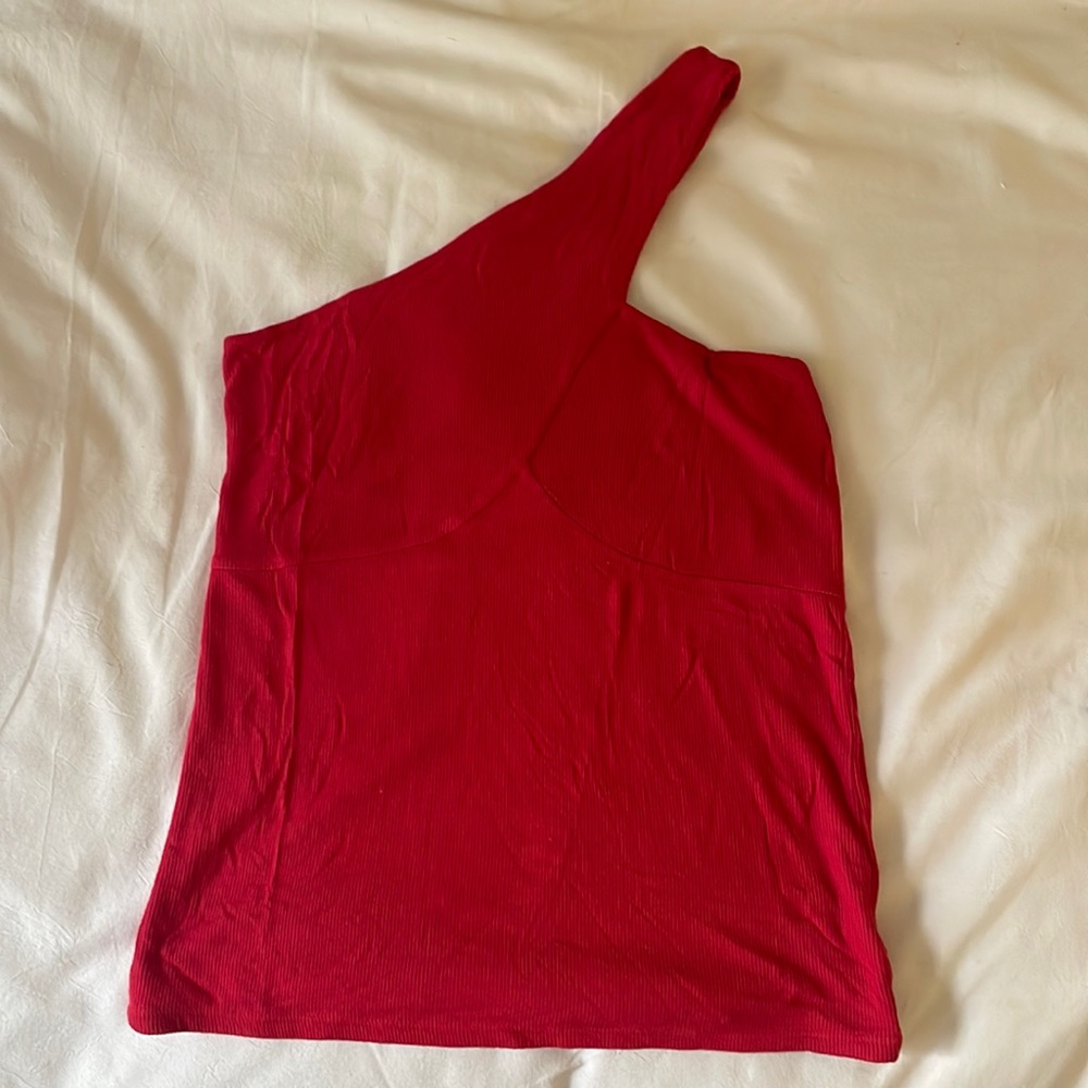 Red One Shoulder Top - Medium